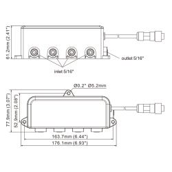 Dry Bilge Zone splitter 4 sugesteder 12V