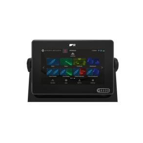 Raymarine Axiom+ 7 display med Lighthouse skort over Nord Europa