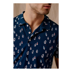 Redgreen Colton Skjorte m. Kort rme, Mrk Navy Mnstret, Str. XXX-Large