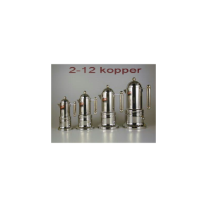 Espresso brygger - 6 kopper - rustfrit stl/forgyldt