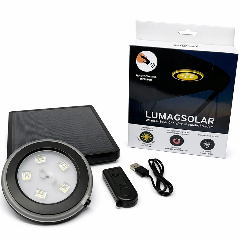 Sprayhood lampe Solar LED - magnetisk med fjernbetjening