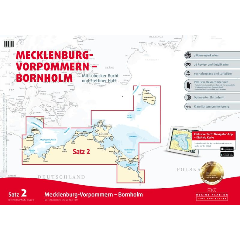 Satz 2, Mecklenburg-Vorpommeren Og Bornholm Sspotskort Delius Klasing