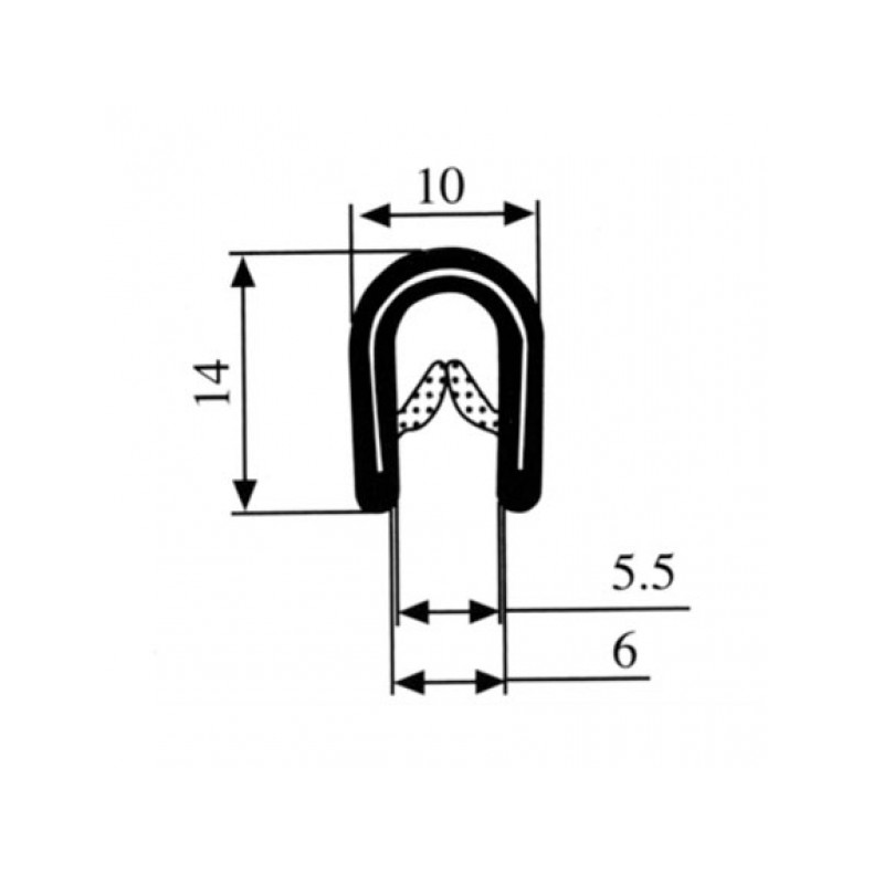 Kantliste Klemprofil 2-5 mm Sort