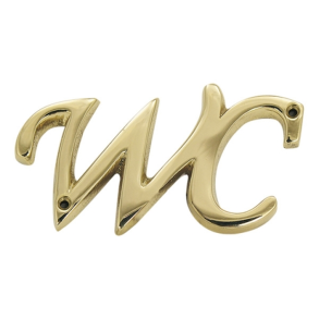 Messingskilt - WC 9,5x5x0,5cm

