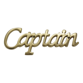  Messingskilt - Captain,  18x7x0,5cm