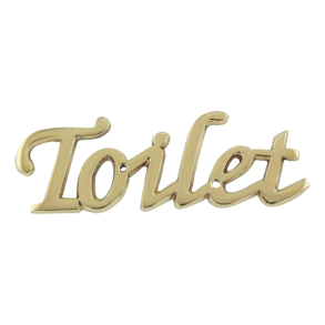 Messingskilt - Toilet  15,5x5,5x0,5cm