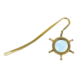 Bogmrke i messing med forstrrelsesglas 14cm, : 5/2,2cm