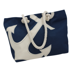 Taske/Shopper med anker print 39/50x36x12 cm