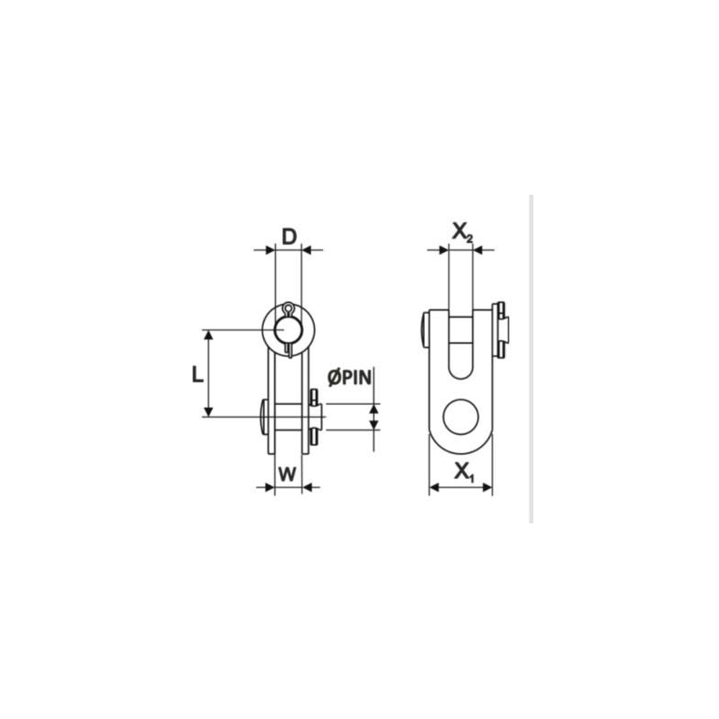 Seldén FORK/FORK TOGGLE FO/FO WIRE ø5 (2 PINS)