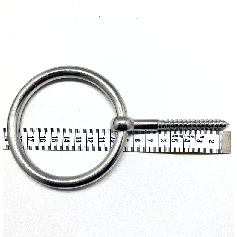 Bdring M. Ring og Trskrue - Rustfri 316 -  Bdring M. Trskrue - Rustfri 316 - Skrue 10 X 80 Mm - Ring 10 X 80 Mm
