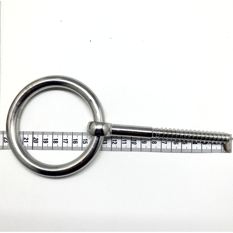 Bdring M. Ring og Trskrue - Rustfri 316 -  Bdring M. Trskrue - Rustfri 316 - Skrue 12 X 120 Mm - Ring 12 X 75 Mm