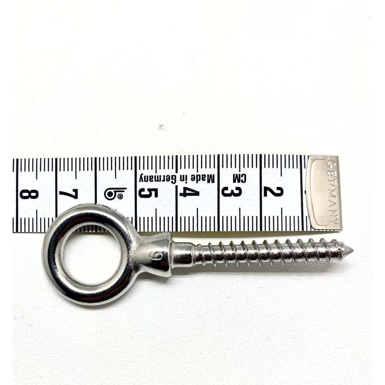Træskrue M. Øje - Rustfri 316  Træskrue M. Øje - Rustfri 316 - 6 X 40 Mm