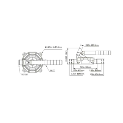 Manuel Lnsepumpe 2 Positions Alu Hndtag, Slangestuds 1 1/4""