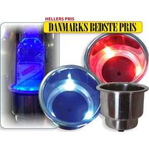 Kopholder med LED-belysning rd eller bl