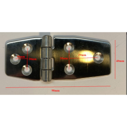 Hngsel - Rustfri 316 - L: 98 Mm - B: 40 Mm- T: 2 Mm