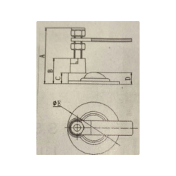 Drkbeslag - Rustfri 316 - A: 58 Mm - B: 26 Mm - C: 11 Mm - D: 12 Mm - E: 51 Mm