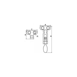 Spndeoverfald - Rustfri 316 - A: 50 Mm - B: 111 Mm - C: 50 Mm - D: 40 Mm - E: 5 Mm