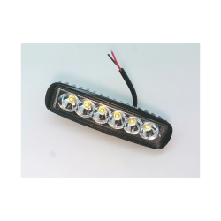Dkslys M. 6 Led - 18w - Sort