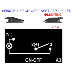 Indb. Kontakt On-Off 3pin 1pol 1led - denne erstattes af SF50706-1-4P-BG