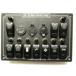 Elpanel - 10 Kontakter Dc Strmudtag, Usb Udtag, Amperemeter/Voltmeter Display