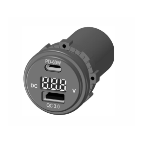 Voltmeter Ur Med Usb Type A Og Usb Type B Udtag.