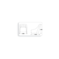High Back Folding Coach Seat 530x400x520mm Hvid/Gr�