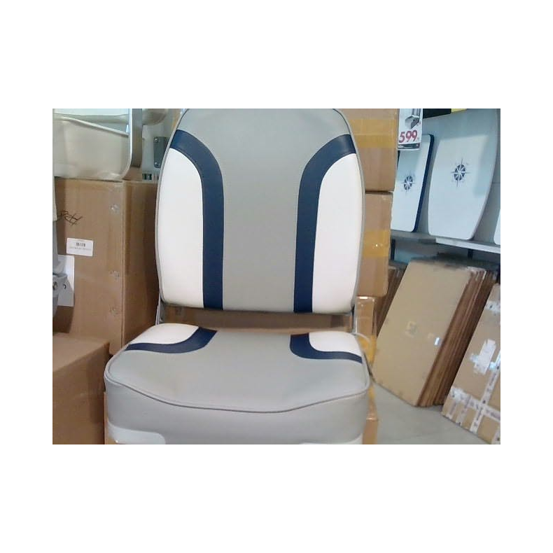 High Back Folding Coach Seat 530x400x520mm Gr m/Hvid/Bl