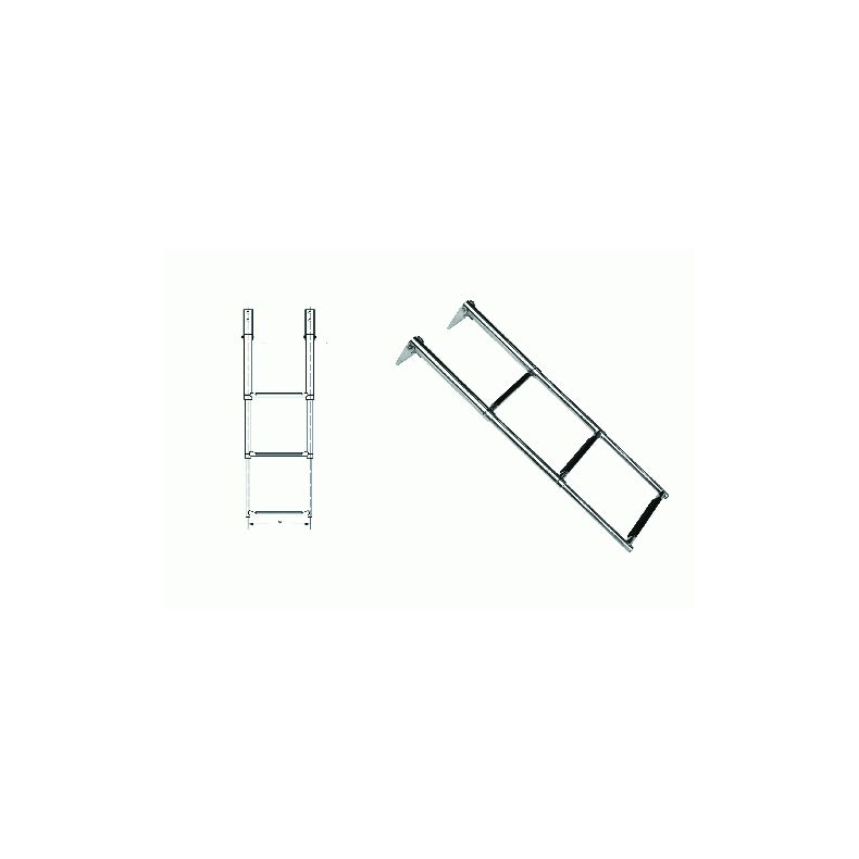 Teleskopisk stige 3 trin for paltform
