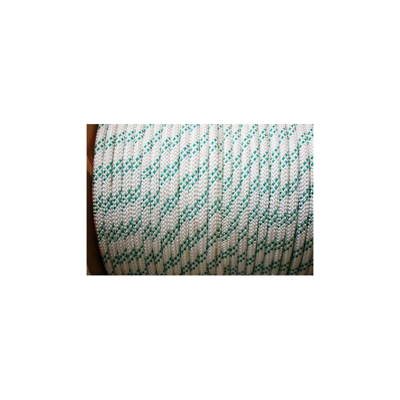 Faldline 8mm pr.m hvid/grn 32- flettet Polyester