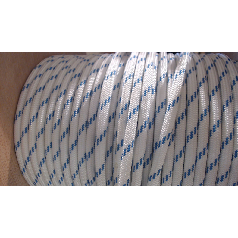Faldline 8mm Hvid/Bl 32-Braided Polyester pr m