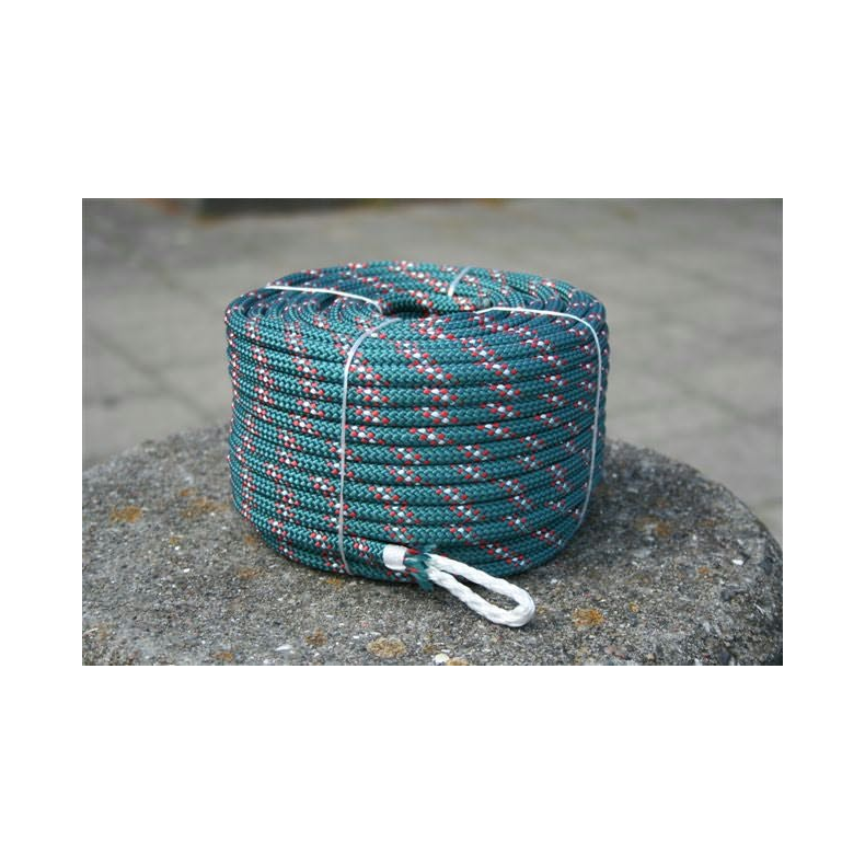Faldline 8mm 30m grn, 32- flettet Polyester