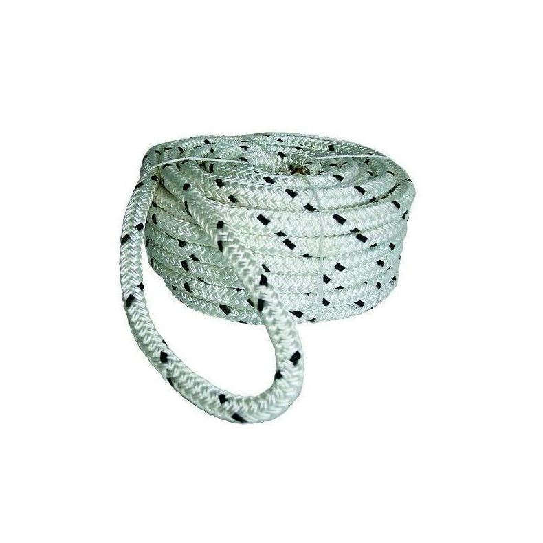 Fortjningstov 18mm 10m hvid/sort, synker Double Braided Polyester med je