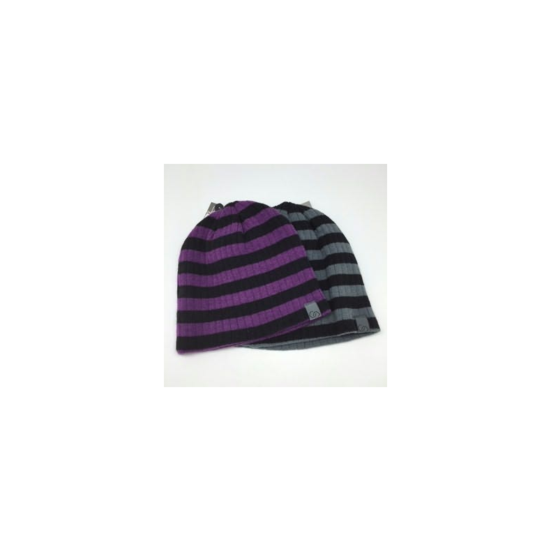 Strikhue stribet sort/gr eller sort/lilla onesize