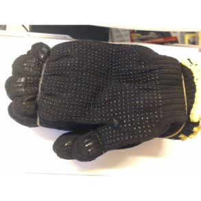 Bomuldshansker Sort M/ nopper  10par