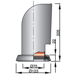 Jerry Ventil AISI 316  75 Mm Rd. Incl. Drejering