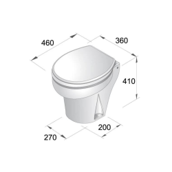 Marine toilet 12V med betjeningspanel