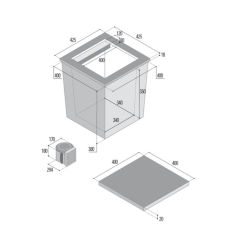 40l topbetjent klebox til nedfldning i plade