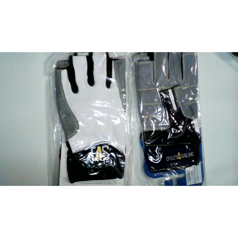 Sejlerhandsker Racing korte fingre, white, XL