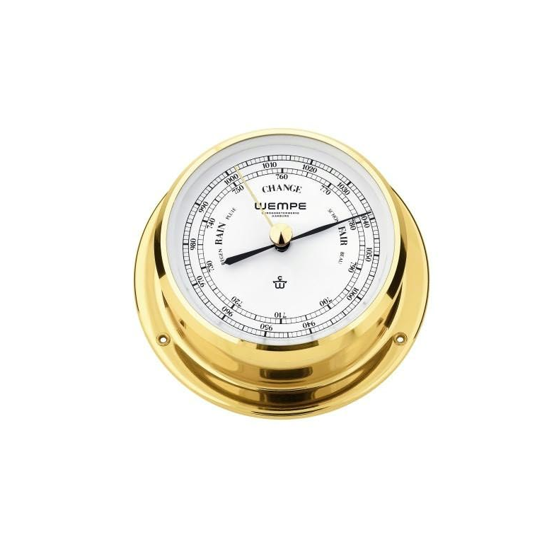 Wempe Skiff Messing Skibsure  110 X 42mm Wempe Skiff Messing Barometer  110 X 42mm