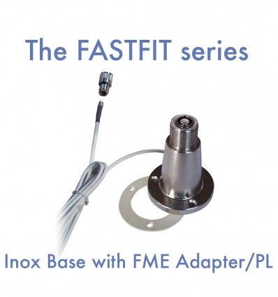 Billede af Fastfit Base I Rusfrit Med 1"""""""" Gevind For Antenne Montage - 6,6 M Rg-58 Fastmonteret Fme
